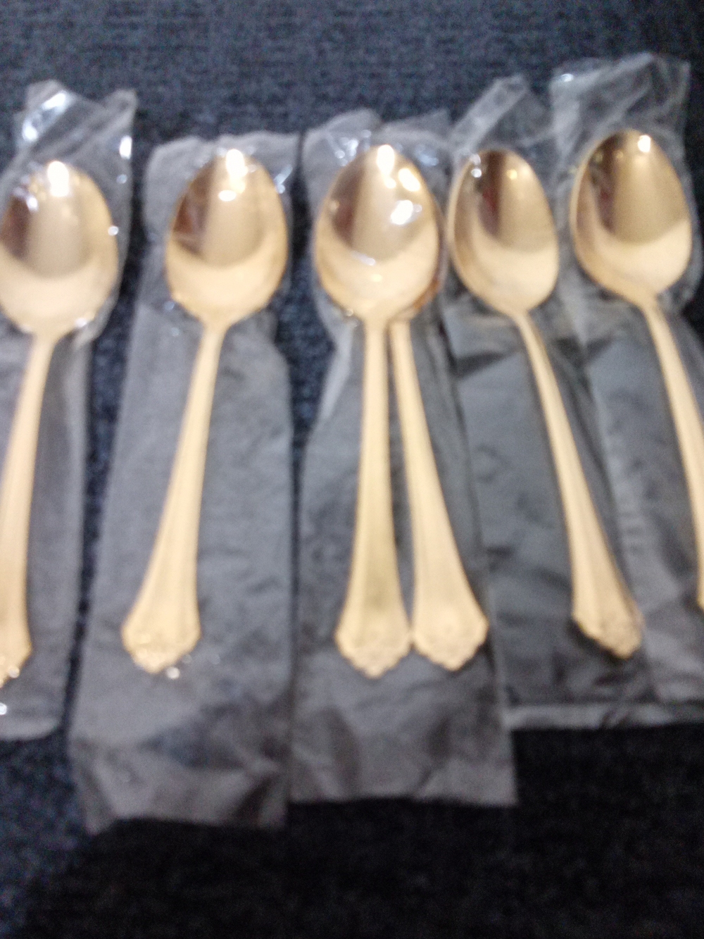 Gold Plated Soup Spoons - Elegant Gold Flatware (Set of 6)